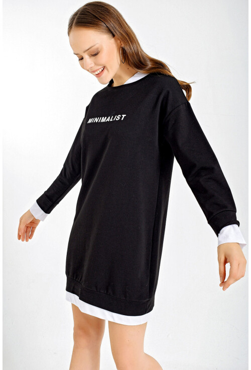 4179 Minimalist Baskılı Tunik