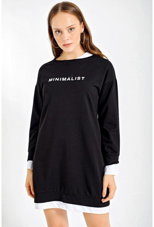 4179 Minimalist Baskılı Tunik