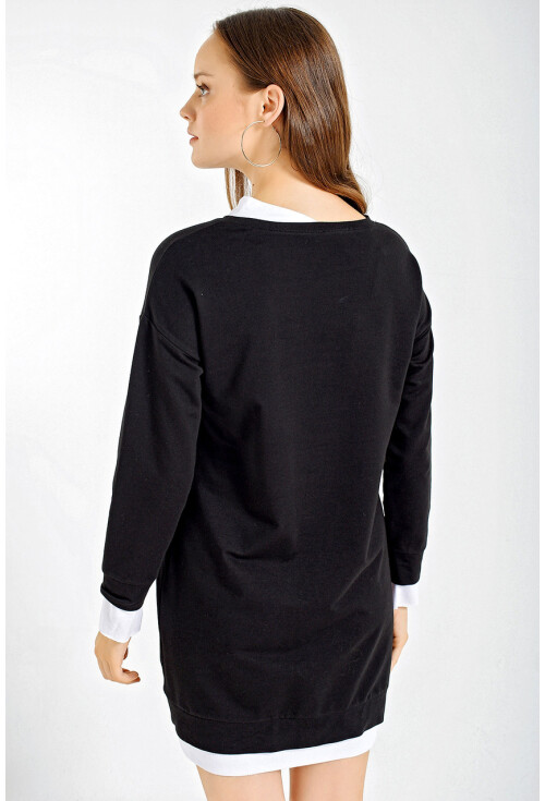 4179 Minimalist Baskılı Tunik