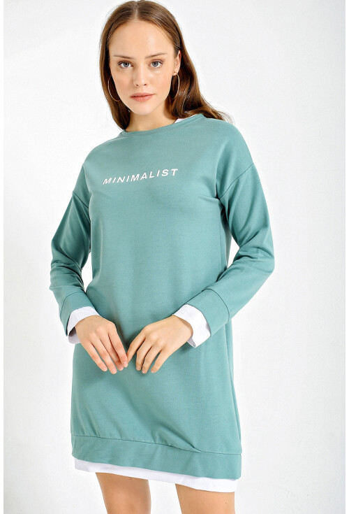 4179 Minimalist Baskılı Tunik