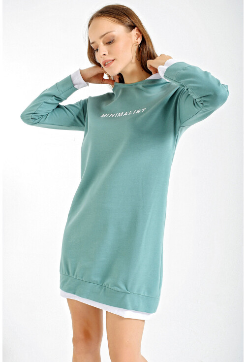 4179 Minimalist Baskılı Tunik
