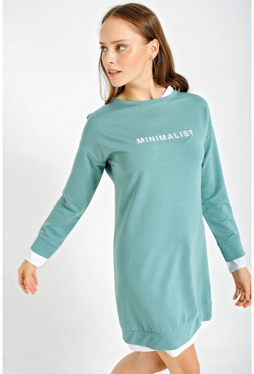4179 Minimalist Baskılı Tunik