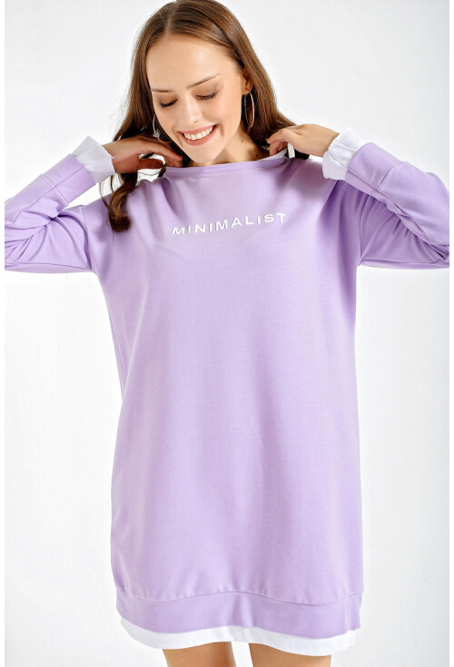 4179 Minimalist Baskılı Tunik