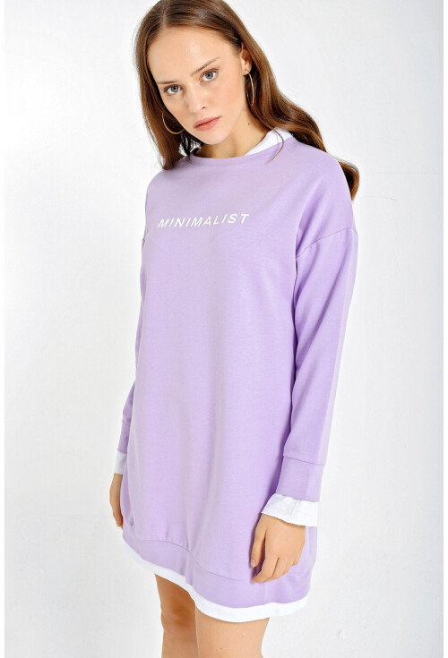 4179 Minimalist Baskılı Tunik