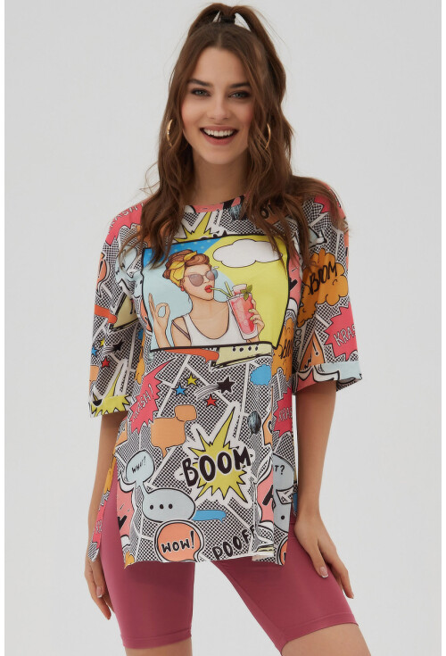 4283 Dijital Baskılı T-Shirt