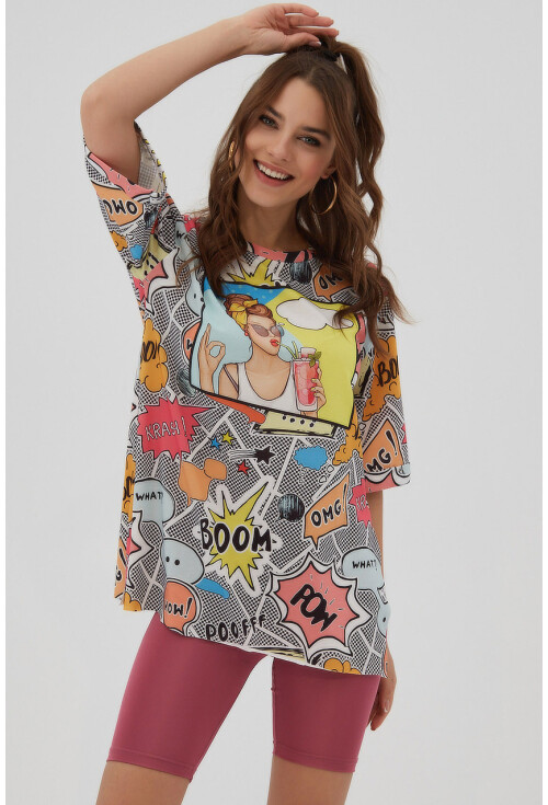 4283 Dijital Baskılı T-Shirt