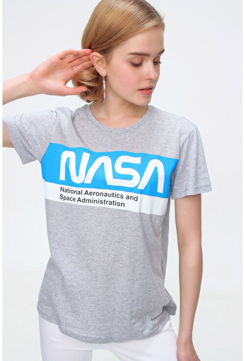 4286 Nasa Baskılı Tshirt