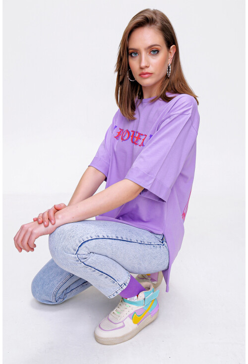 4297 League Baskılı T-Shirt