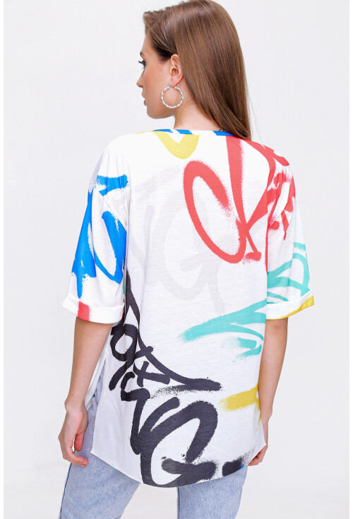 4300 Yırtmaçlı Oversize Tshirt