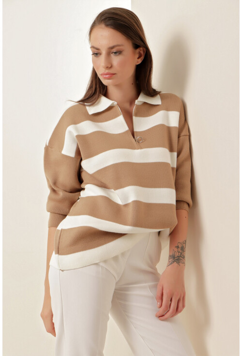 4512 Striped Oversized Sweater