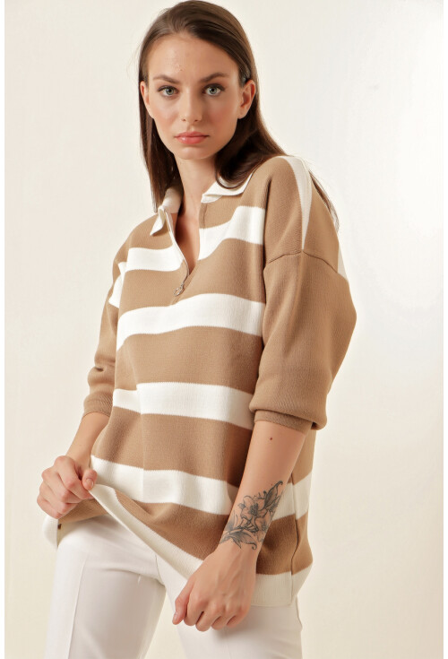 4512 Striped Oversized Sweater