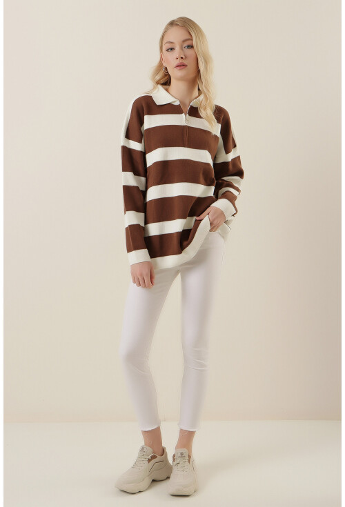 4512 Striped Oversized Sweater