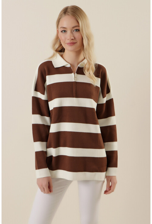 4512 Striped Oversized Sweater