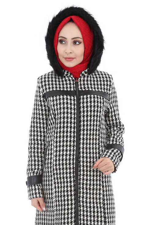 4601 Deri Detaylı Kaban