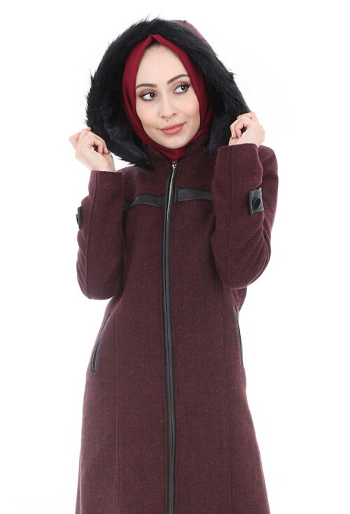 4601 Deri Detaylı Kaban