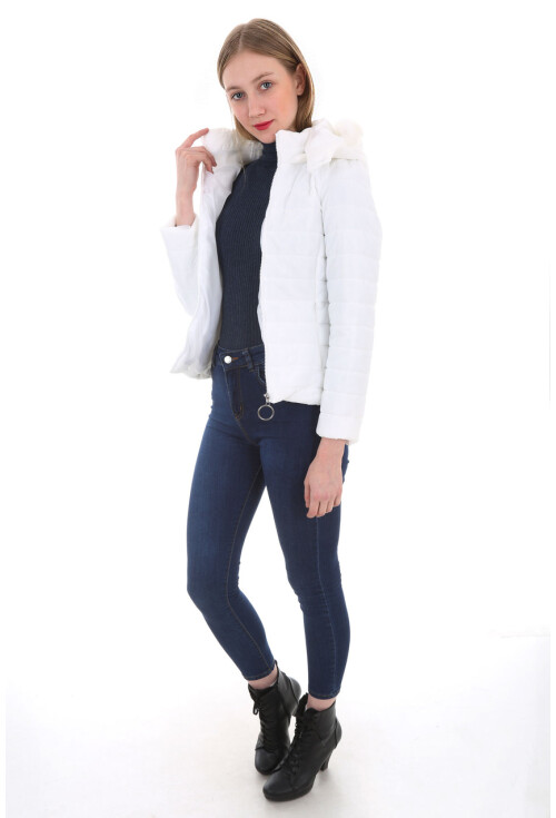 5057 Kapşonu Kürklü Şişme Mont