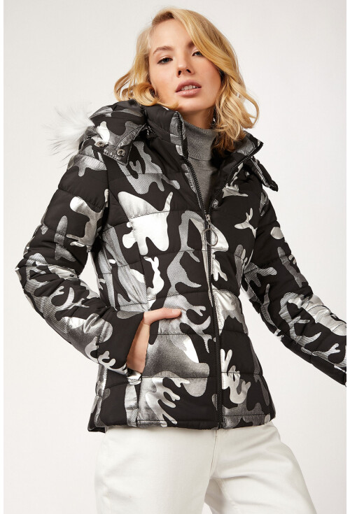 5108 Shiny Puffer Coat