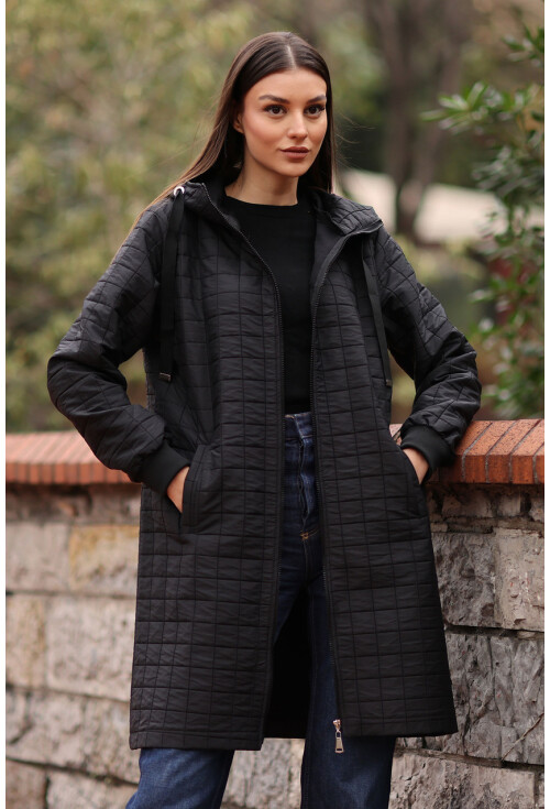 5138 Quilted Long Puffer Coat