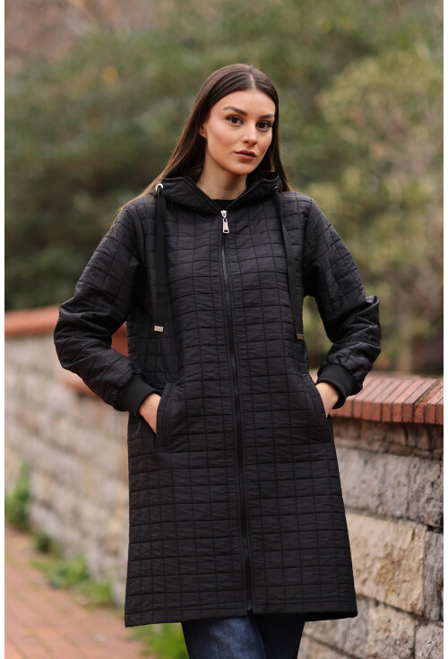 5138 Quilted Long Puffer Coat