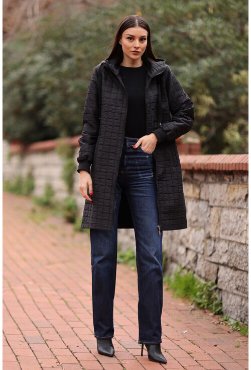 5138 Quilted Long Puffer Coat