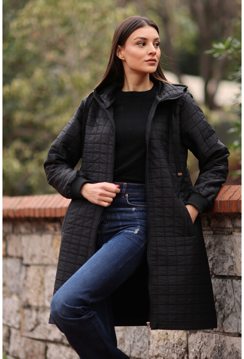 5138 Quilted Long Puffer Coat