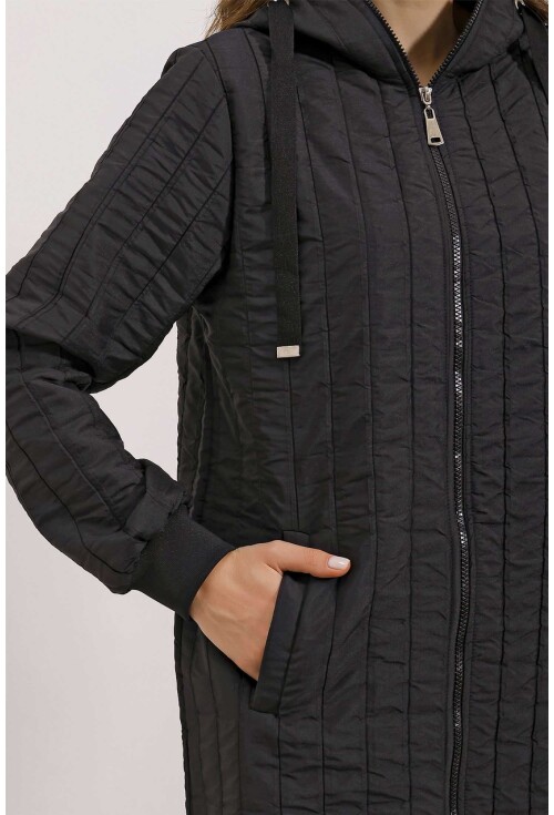 5138 Quilted Long Puffer Coat