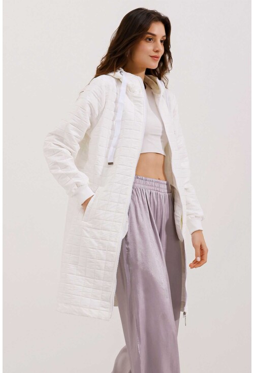 5138 Quilted Long Puffer Coat