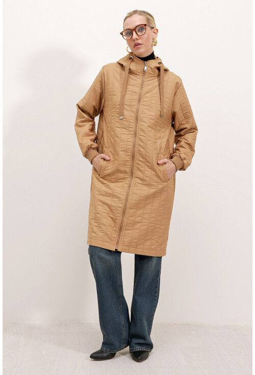 5138 Quilted Long Puffer Coat