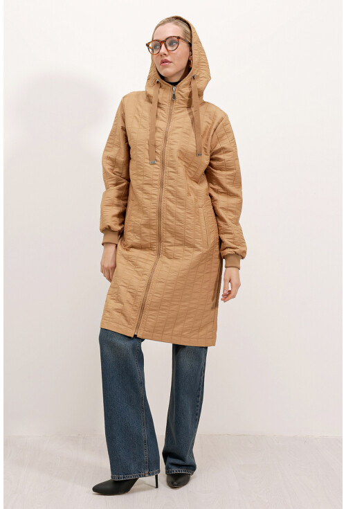 5138 Quilted Long Puffer Coat
