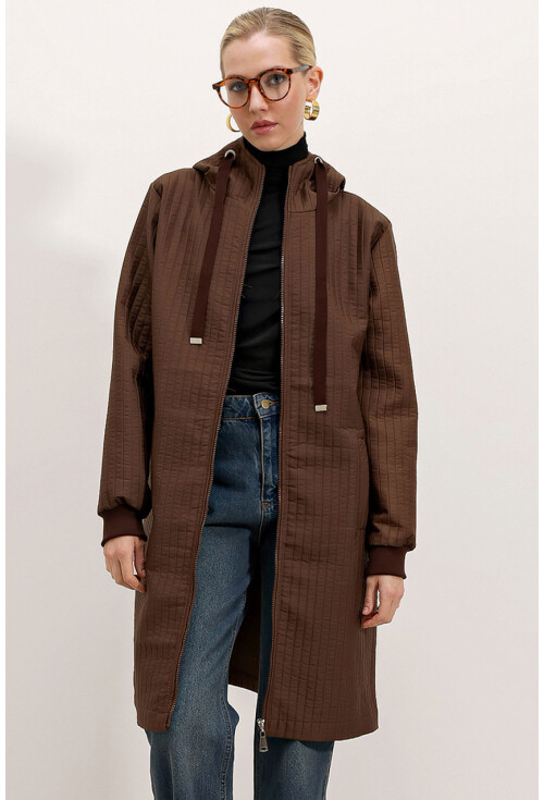 5138 Quilted Long Puffer Coat