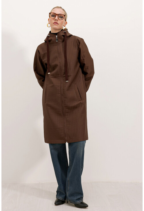 5138 Quilted Long Puffer Coat