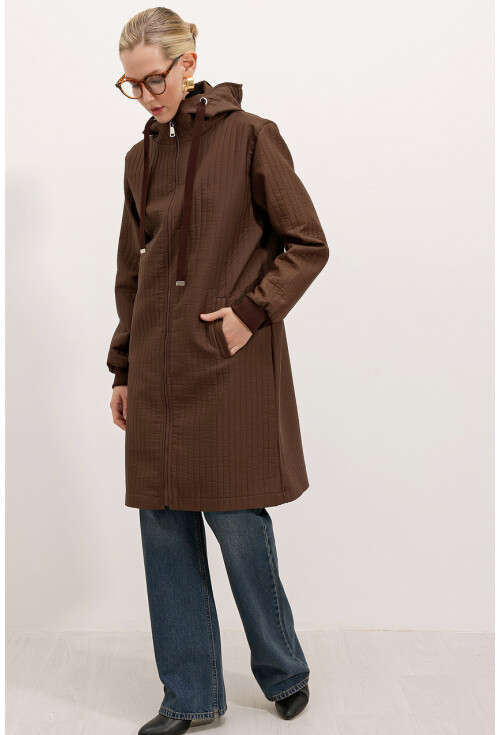 5138 Quilted Long Puffer Coat