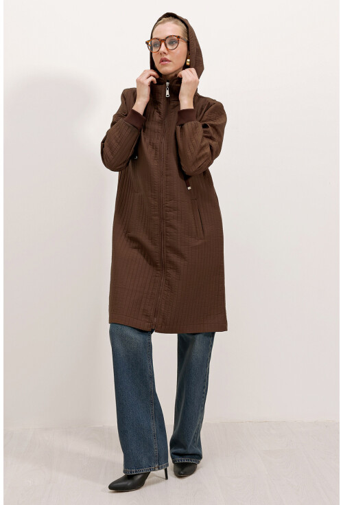 5138 Quilted Long Puffer Coat