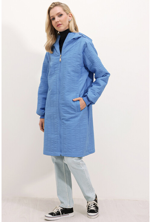 5138 Kapitone Uzun Şişme Mont