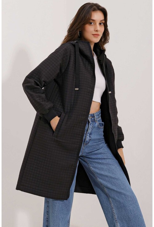 5138 Quilted Long Puffer Coat