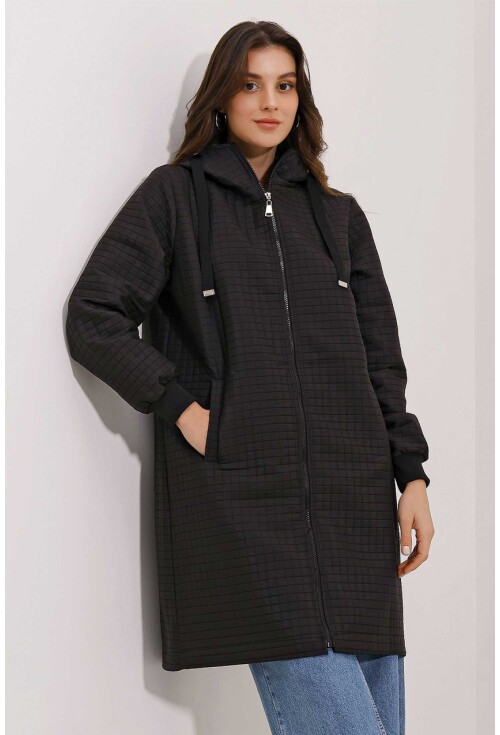 5138 Quilted Long Puffer Coat