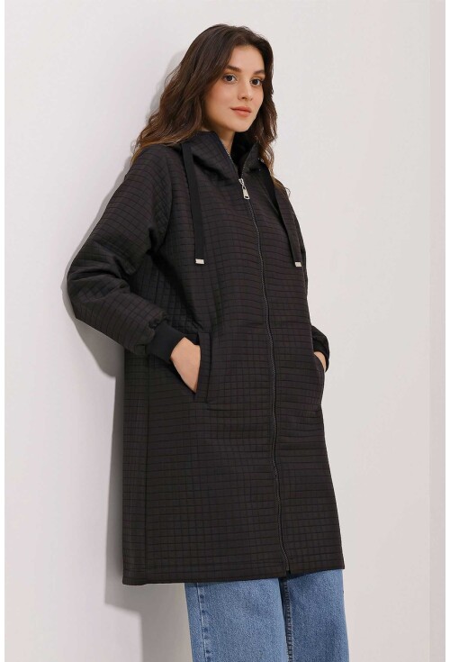5138 Quilted Long Puffer Coat