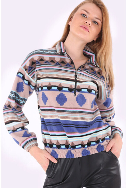 55300 Etnik Desen Sweatshırt