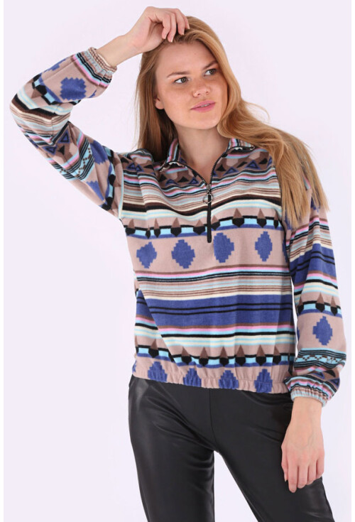 55300 Etnik Desen Sweatshırt