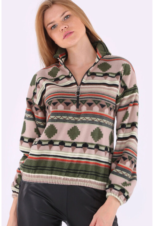 55300 Etnik Desen Sweatshırt