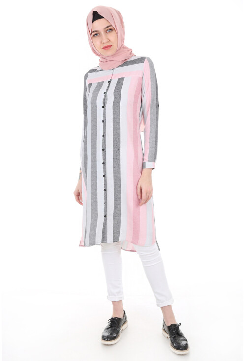 5646 Çizgili Tesettür Tunik