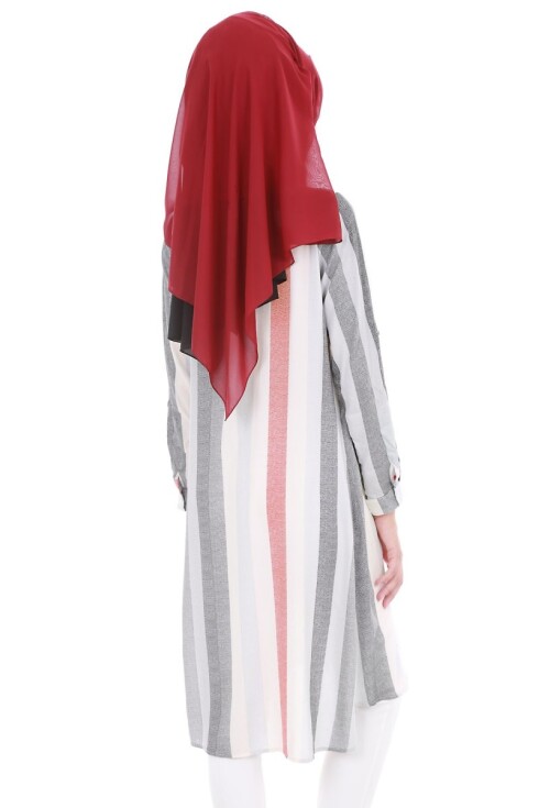 5646 Çizgili Tesettür Tunik