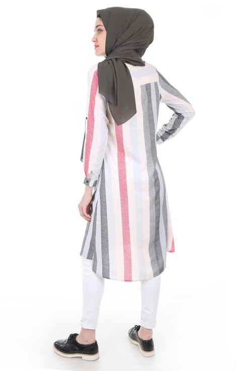 5646 Çizgili Tesettür Tunik
