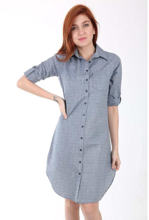 5697 Tek Cep Desenli Tunik