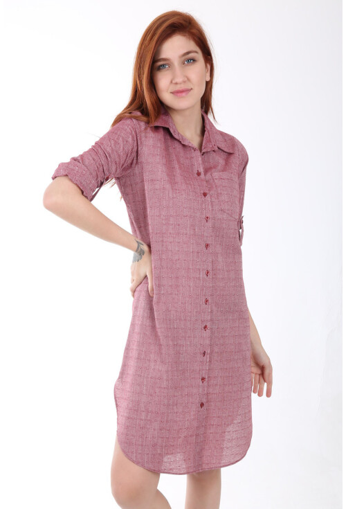 5697 Tek Cep Desenli Tunik