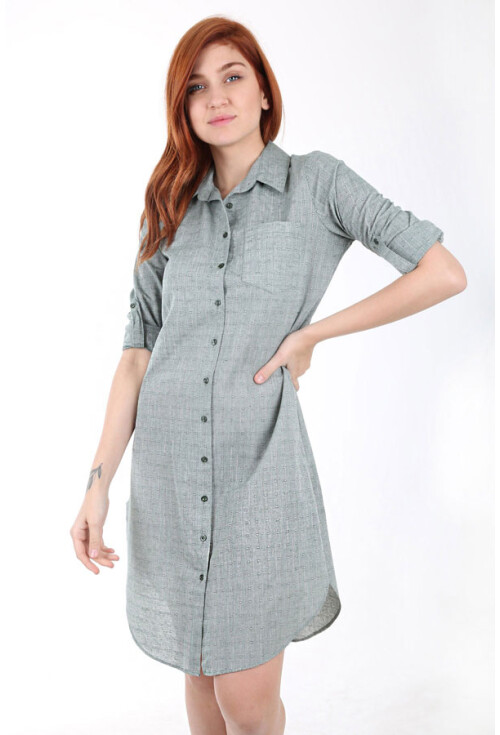 5697 Tek Cep Desenli Tunik