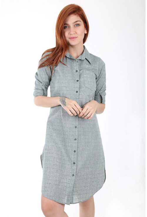 5697 Tek Cep Desenli Tunik