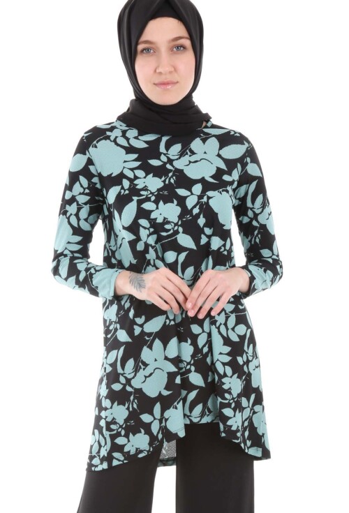 5717 Desenli Tunik Pantolon İkili Tesettür Takım