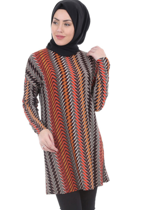 5729 Desenli Tesettür Tunik