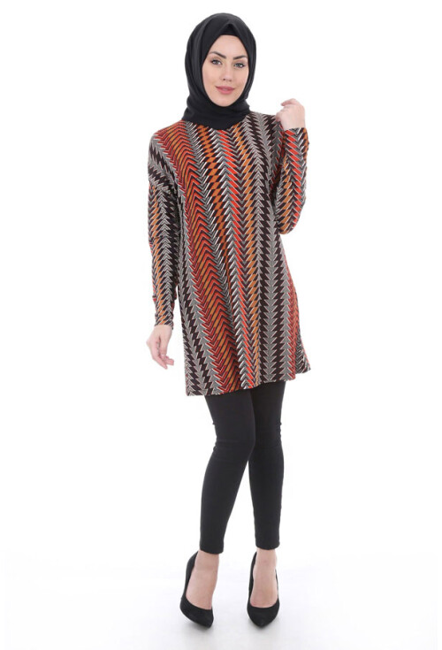 5729 Desenli Tesettür Tunik